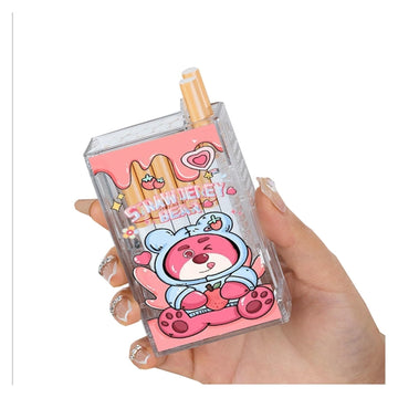 2024 2 in 1 Lighter with Cigarette Case, Hello Kitty Clear Case Lighter, Windproof USB Rechargeable Lighter, Flameless, Windproof, Moisture Resistant, Waterproof Gifts for Men (Color : E)