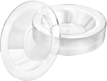 Round Plastic Bowls - 5 Oz, Clear, 30 Pcs