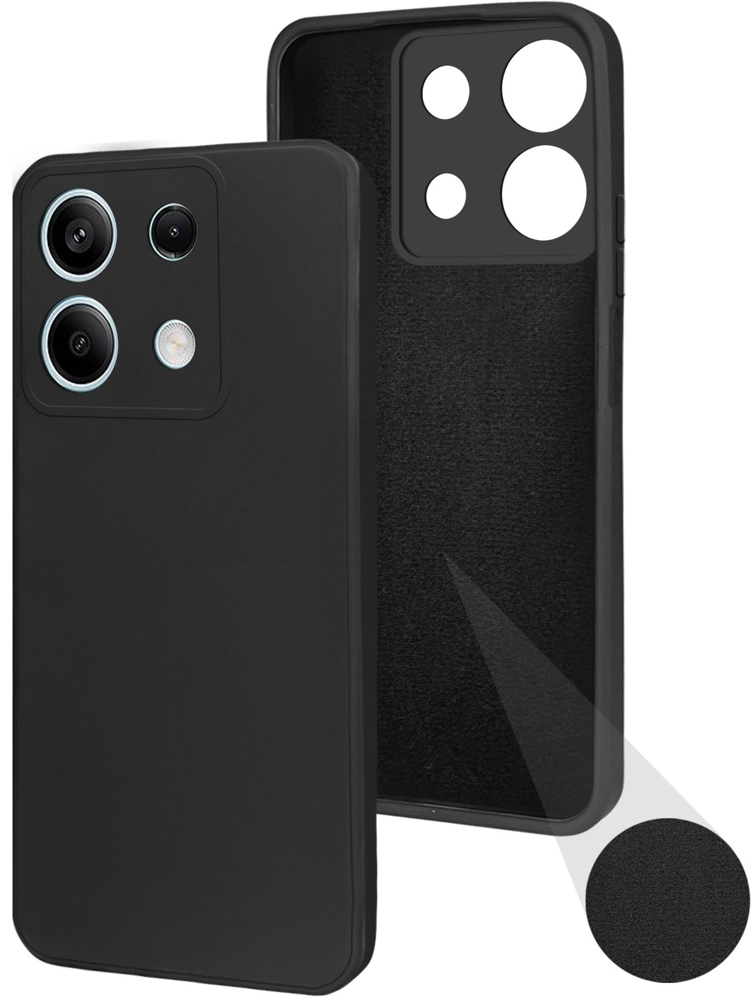 For Xiaomi Redmi Note 13 Back Cover Case(Matte Finish Silicone with Inside Fiber Cloth)