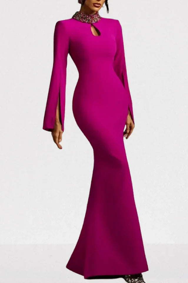 Laksha Cape Sleeve Cutout Maxi Dress