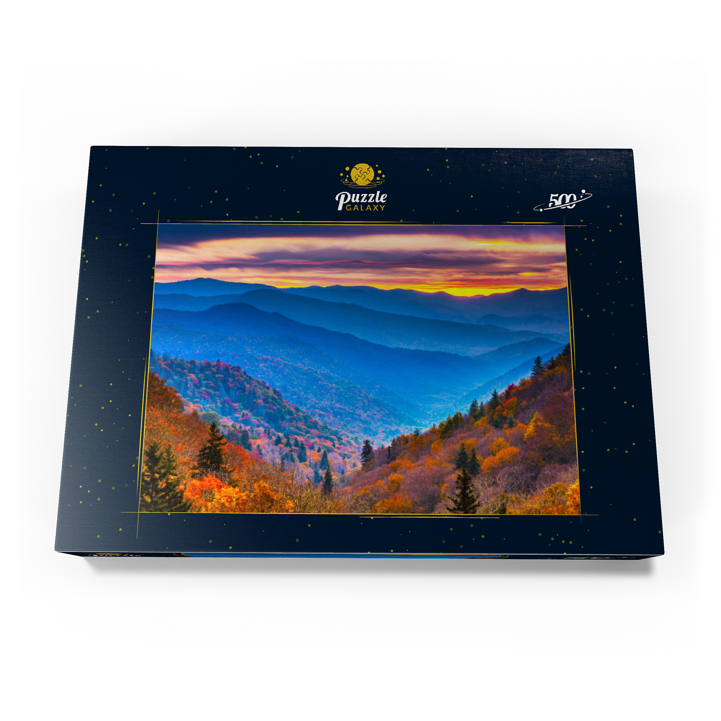 Smoky Mountains National Park, Tennessee, USA Herbstlandschaft bei Morgengrauen. 500 Puzzle Schachtel Ansicht3