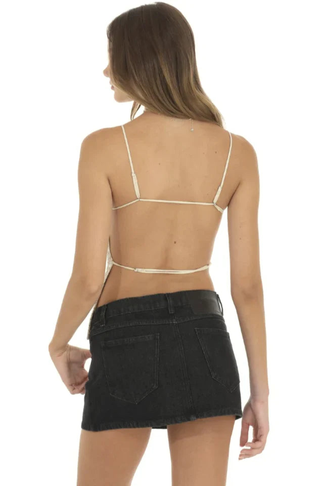 Sequin Open Back Top