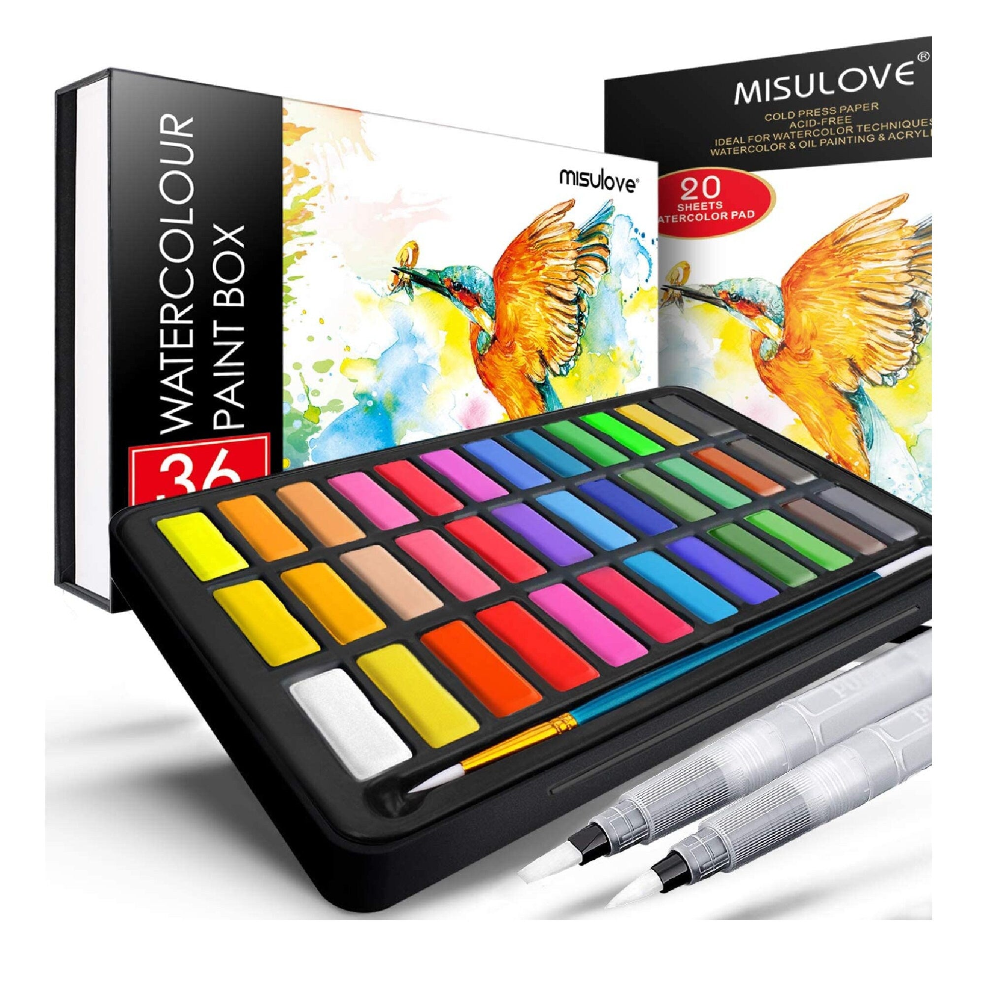 MISULOVE Watercolor Paint Set | 36 Premium Colors