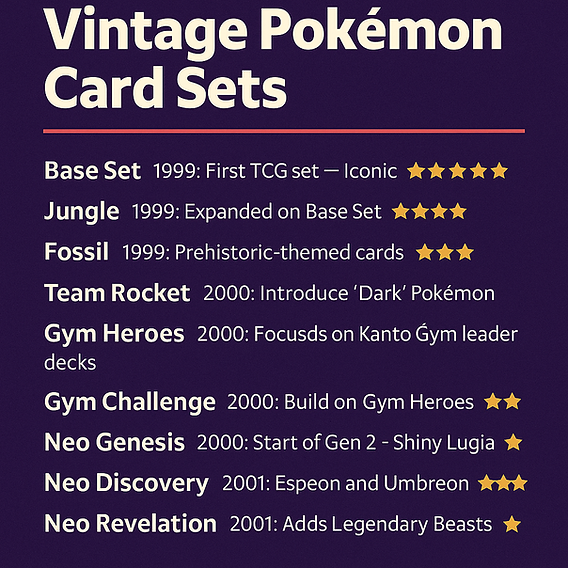 The Complete Guide to Vintage Pokémon Card Sets (1999–2003)