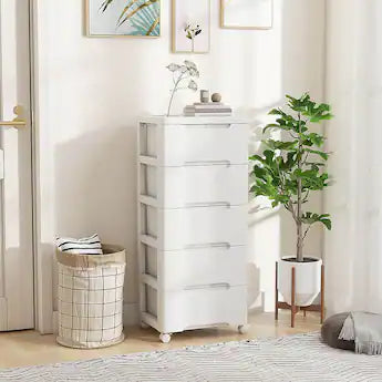 Costway 1 PCS 6-Drawer Plastic Rolling Storage Cart with 4 Universal - See Details