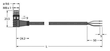 TURC PSW3M-5/TXO Aktuator- und Sensorleitung / PUR Anschlussleitung