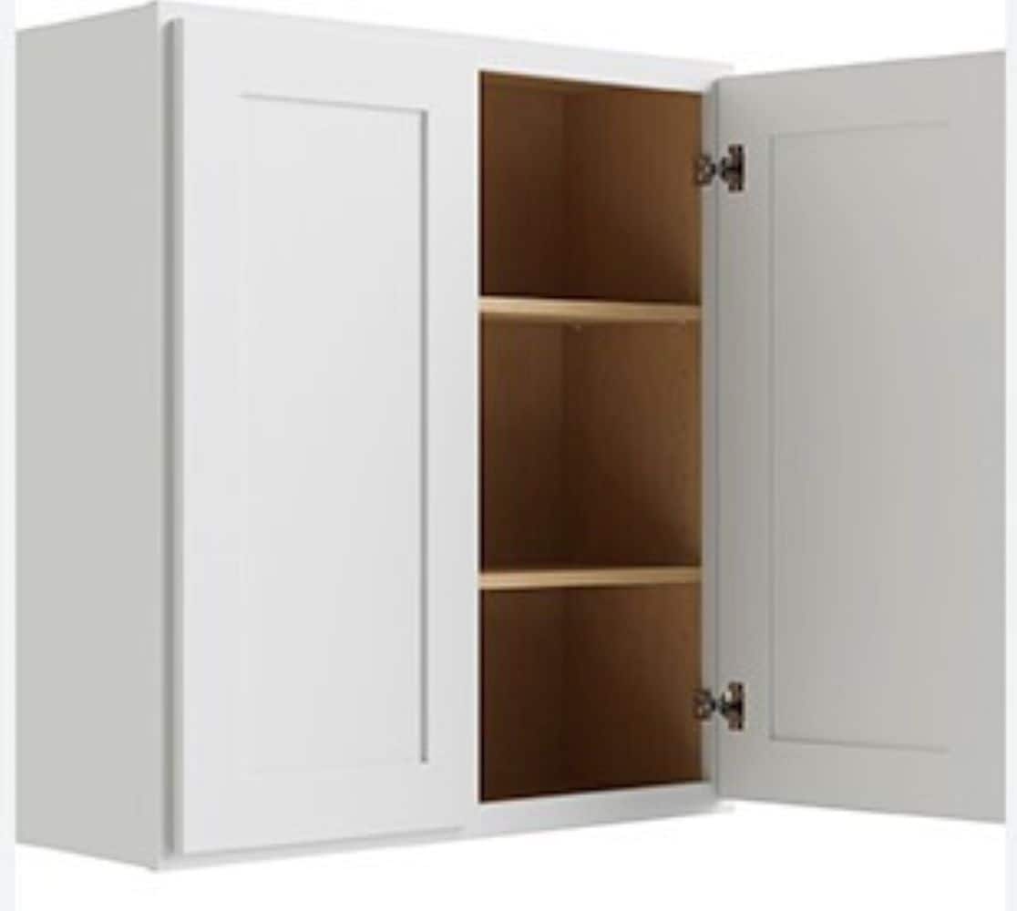 RELIABILT Parkstone 27-in W x 30-in H x 12-in D White Wall Fully Assembled Plywood Cabinet (Shaker Door Style)