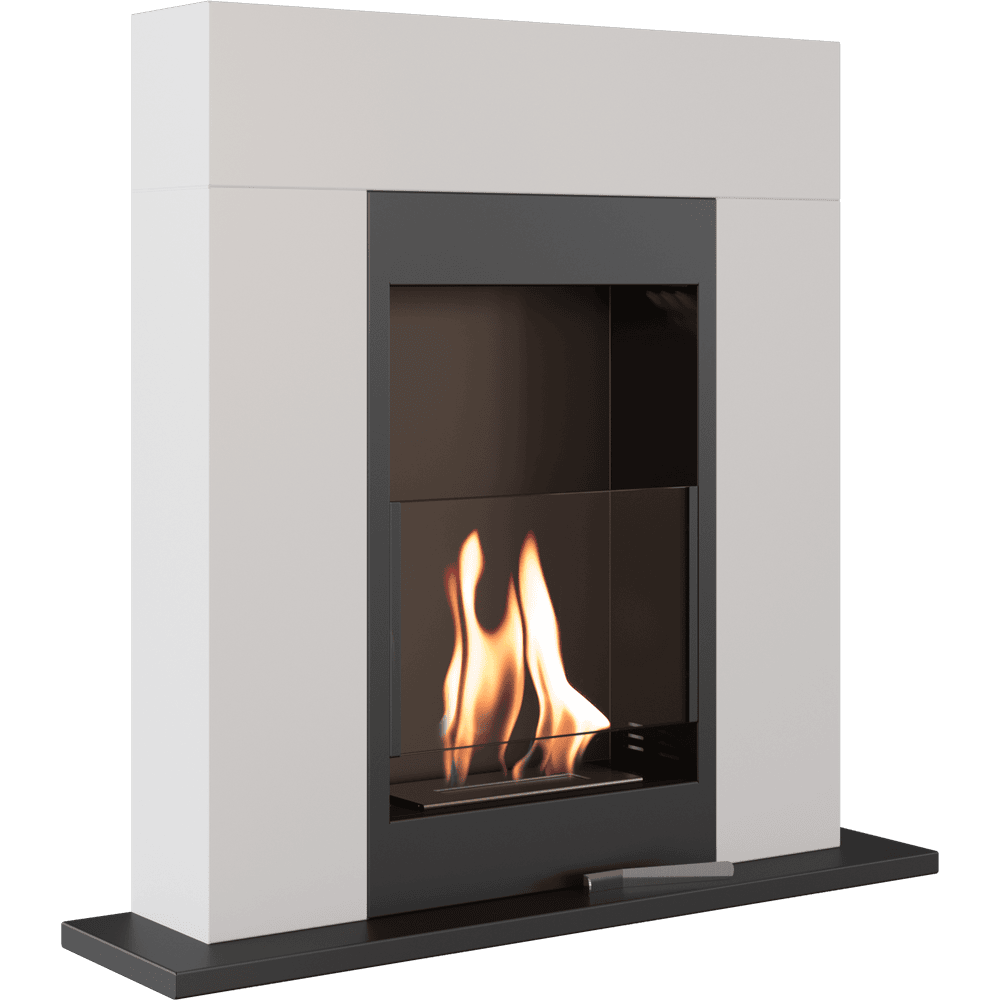 Freestanding Bioethanol fireplace WHISKEY TÜV white