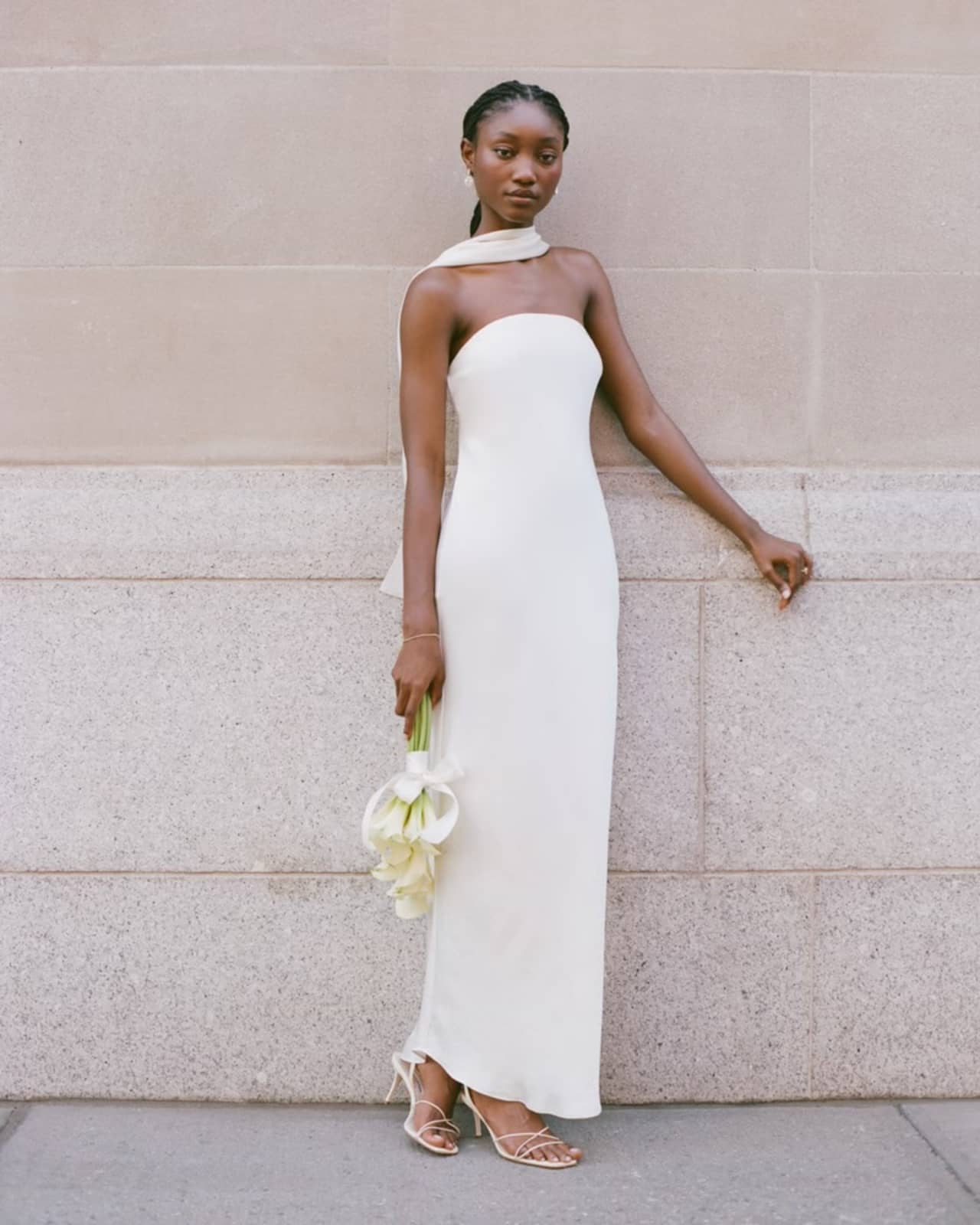 Julia Slip Strapless Scarf Maxi Dress