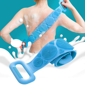 Bath Body Brush Exfoliating Double Side Silicone Body Back Scrubber Belt Scrub Pad��(Medium)