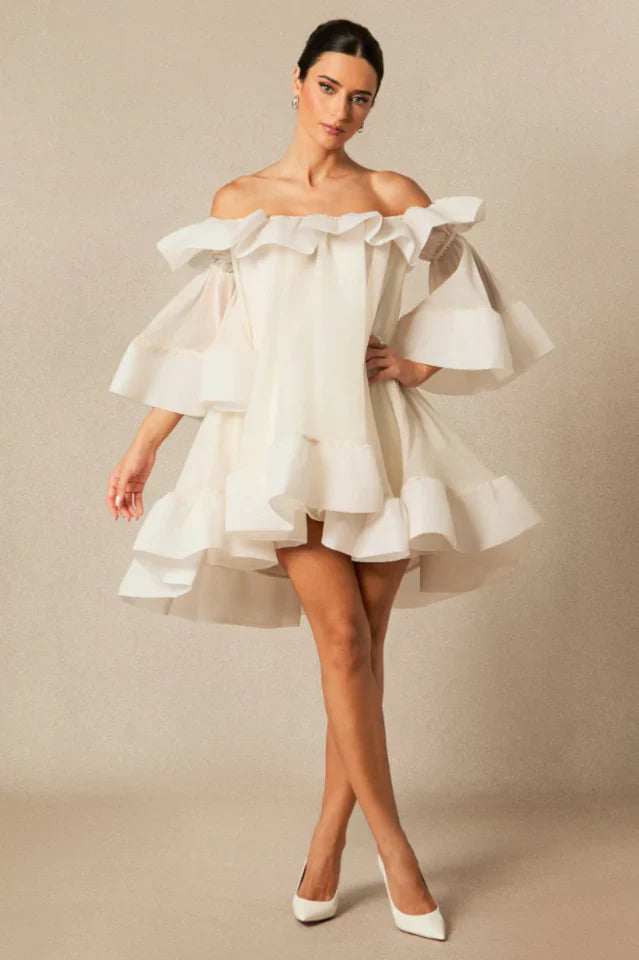 Jessica Off Shoulder Ruffle Mini Dress