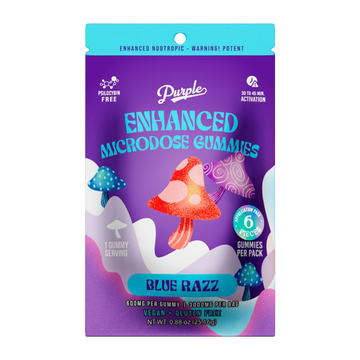 Purple Mushroom Enhanced Microdose Gummies | Blue Razz