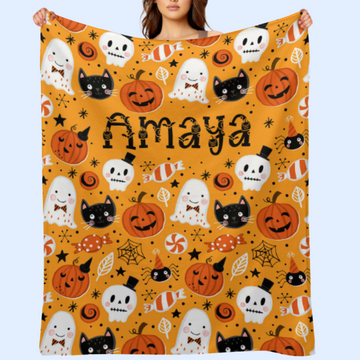 Halloween Name Personalized Custom Blanket - Halloween Gifts
