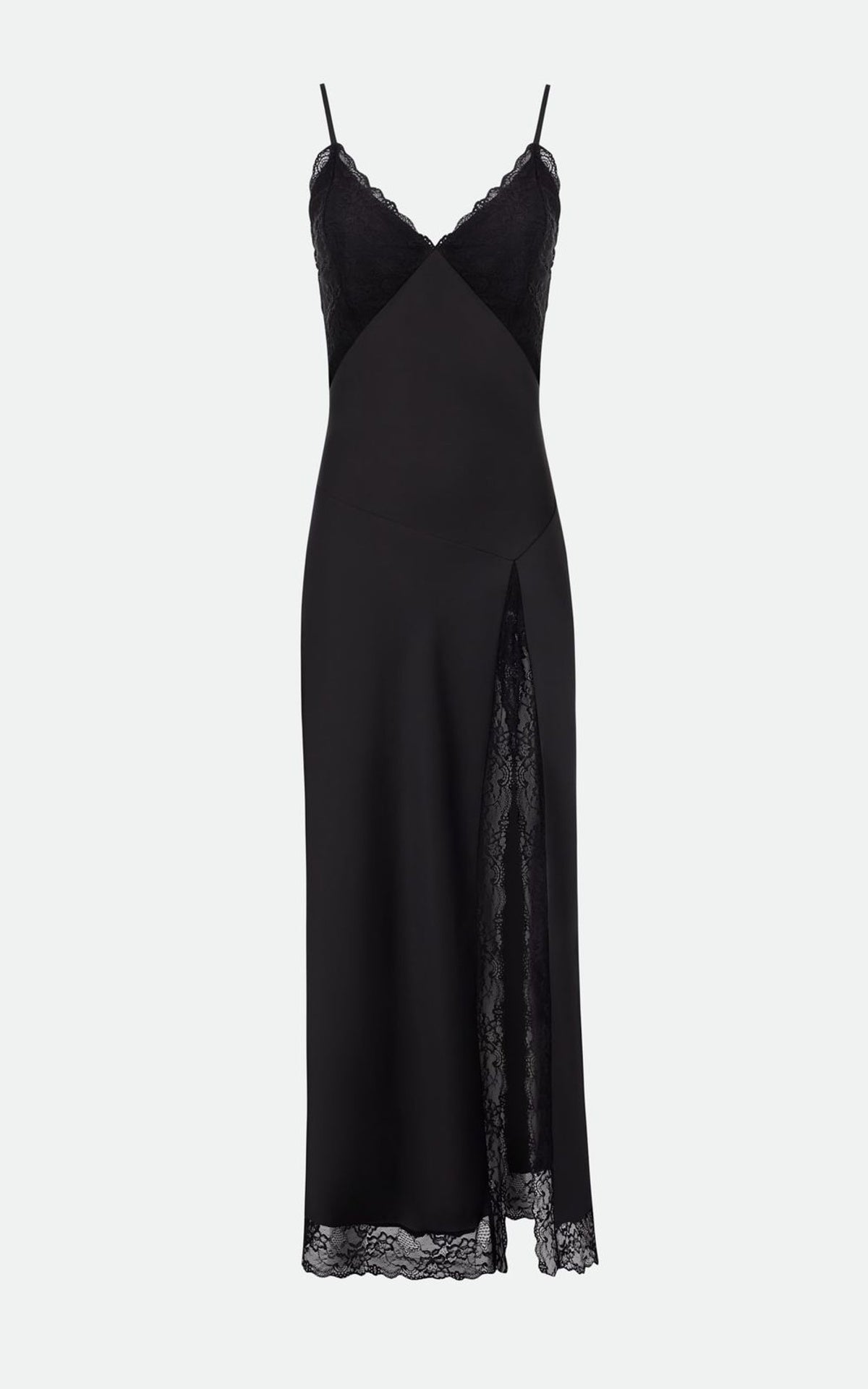 Maxi Lace Slip Dress BREA - Black