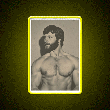 70S Muscular Male Vintage Physique Photo Gym Fitness Led Neon Sign Rgb Color - Custom LED neon sign front view