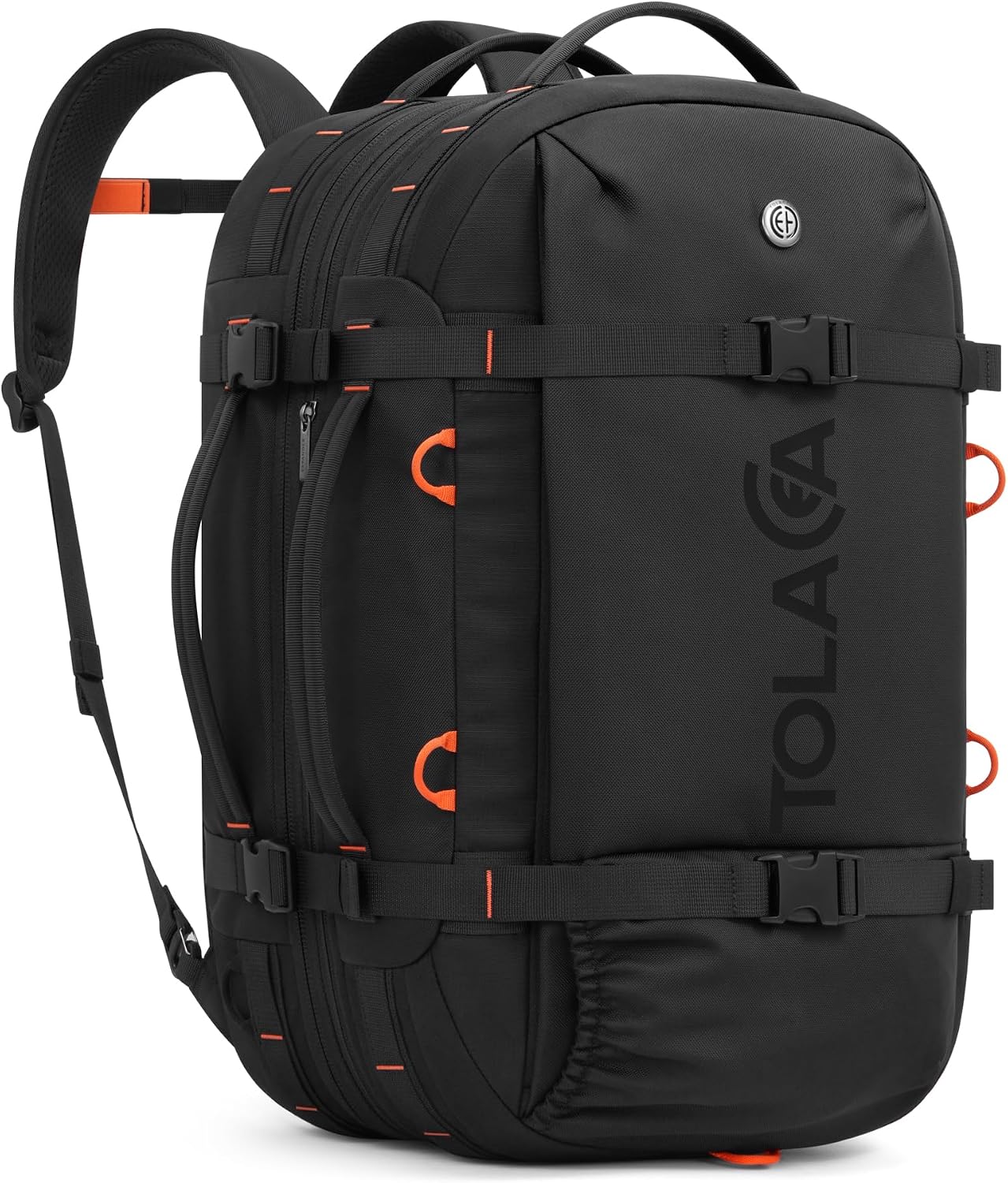 Tolaccea Travel Backpack 40-50L, 16" Laptop Carry On Duffle for Travel Work | 40-50L Expandable, TSA Approved 180° Open, 3L Wet-Dry Pocket, RPET Fabric, 3-in-1 Convertible Carrying, Detachable Waist Belt