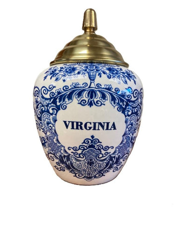 ROYAL GOEDEWAAGEN "VIRGINIA" TOBACCO JAR - BLUE/WHITE