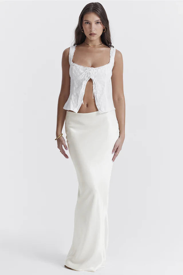 Juana White Broderie Anglaise Top
