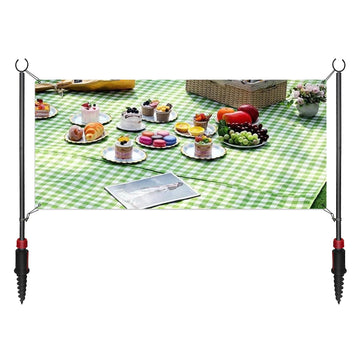 SERABETTO Adjustable Banner Pole with Stake, Outdoor Banner Stand, Portable Display Poles for Trade Shows, Events, and Outdoor Advertising
