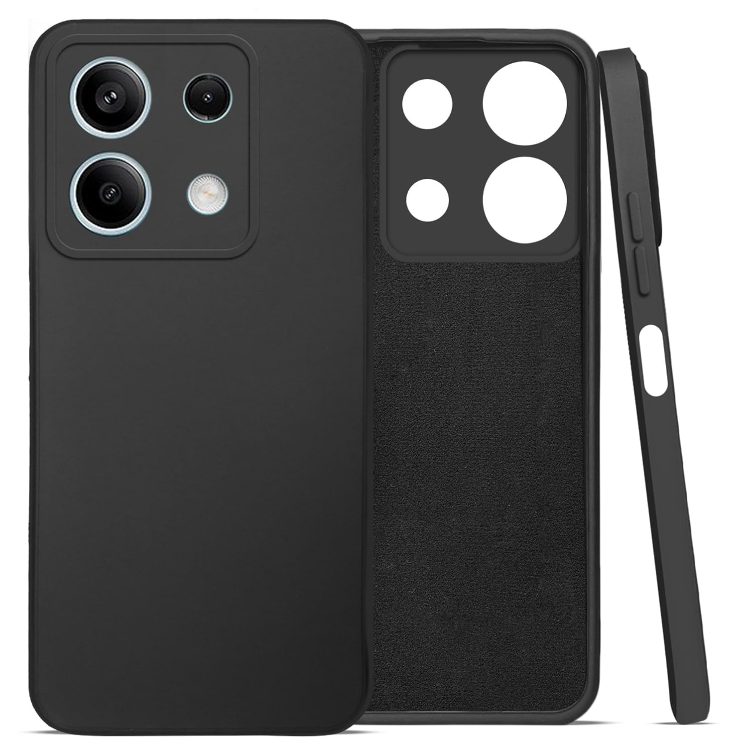 For Xiaomi Redmi Note 13 Back Cover Case(Matte Finish Silicone with Inside Fiber Cloth)