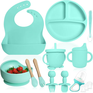 Set de alimentación de bebé de silicona con chupete