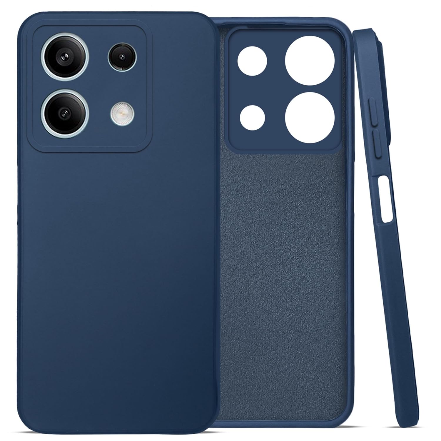 For Xiaomi Redmi Note 13 Back Cover Case(Matte Finish Silicone with Inside Fiber Cloth)