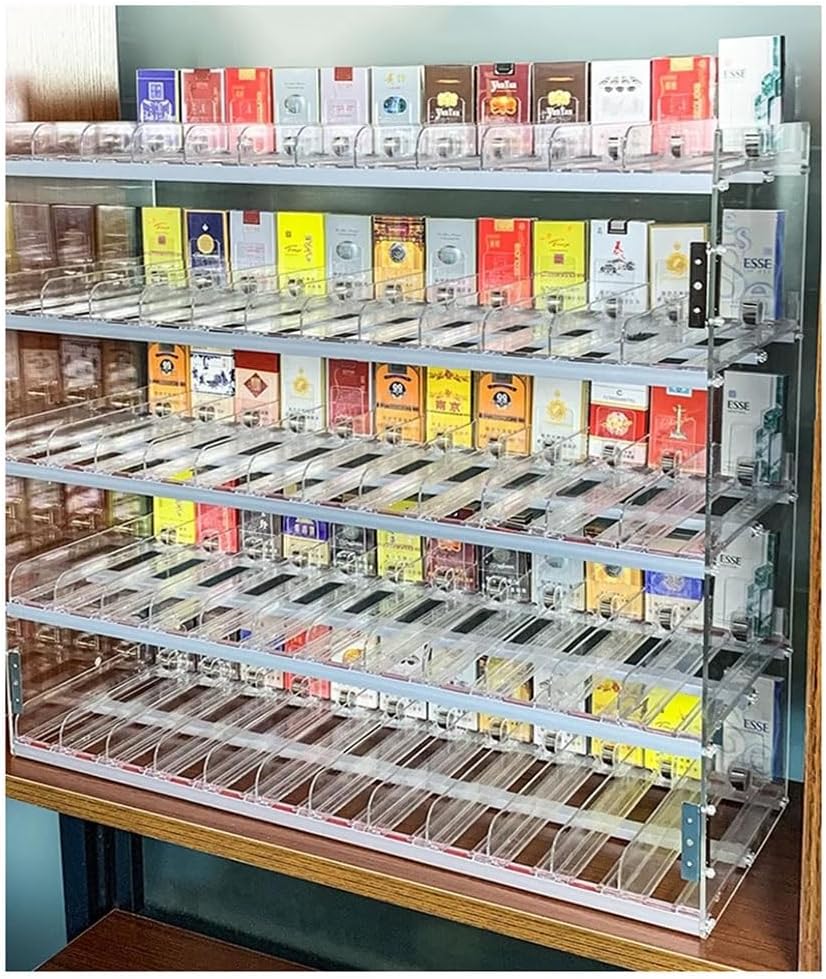 Cigarette Display Racks Cigar, Blunt Wraps or Candy Display Case Point of Sale Counter Rack Retail Cabinet Organizer Store Display Shelves for Supermarkets, Retail Stores, Bars ( Color : Clear , Size