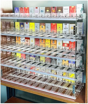 Cigarette Display Racks Cigar, Blunt Wraps or Candy Display Case Point of Sale Counter Rack Retail Cabinet Organizer Store Display Shelves for Supermarkets, Retail Stores, Bars ( Color : Clear , Size