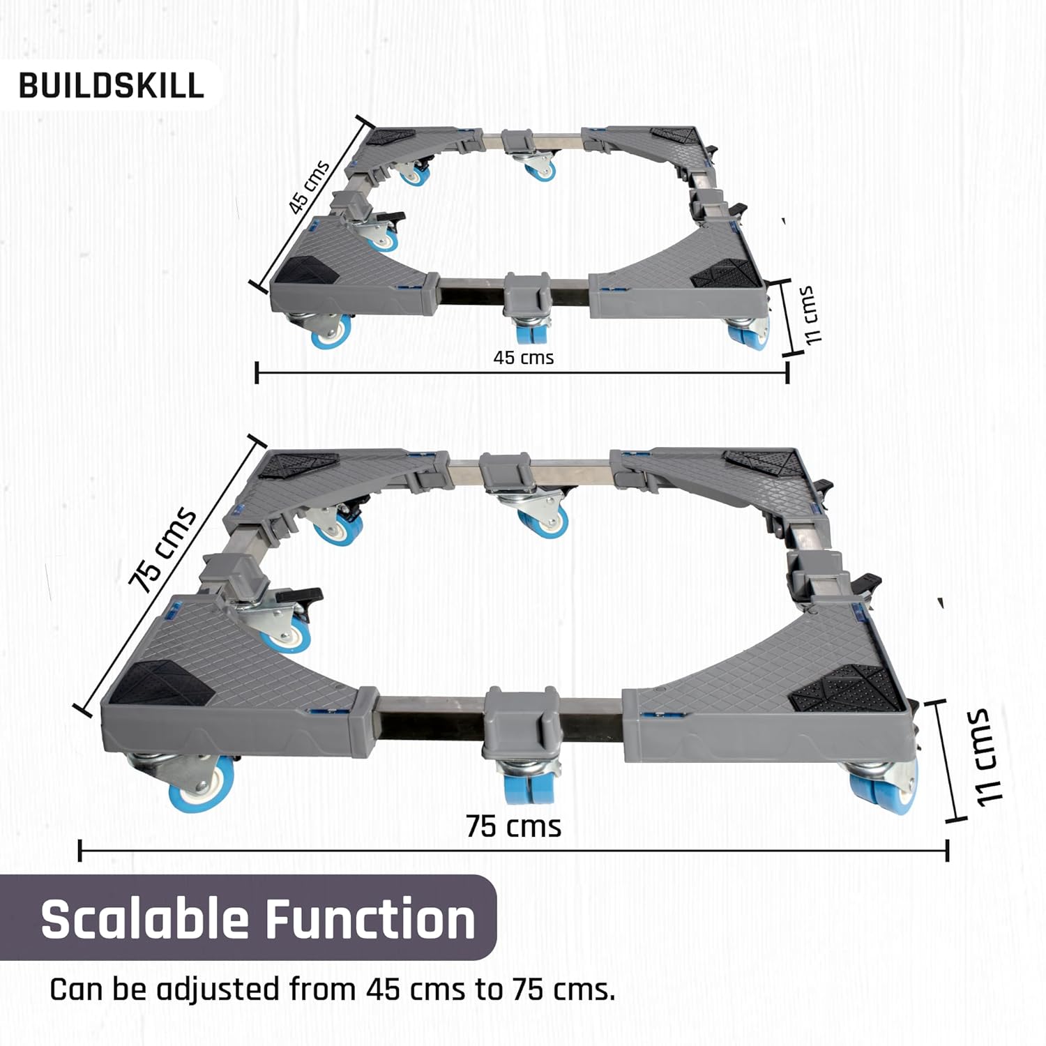 Buildskill Washing Machine Stand (8 Double Wheels)