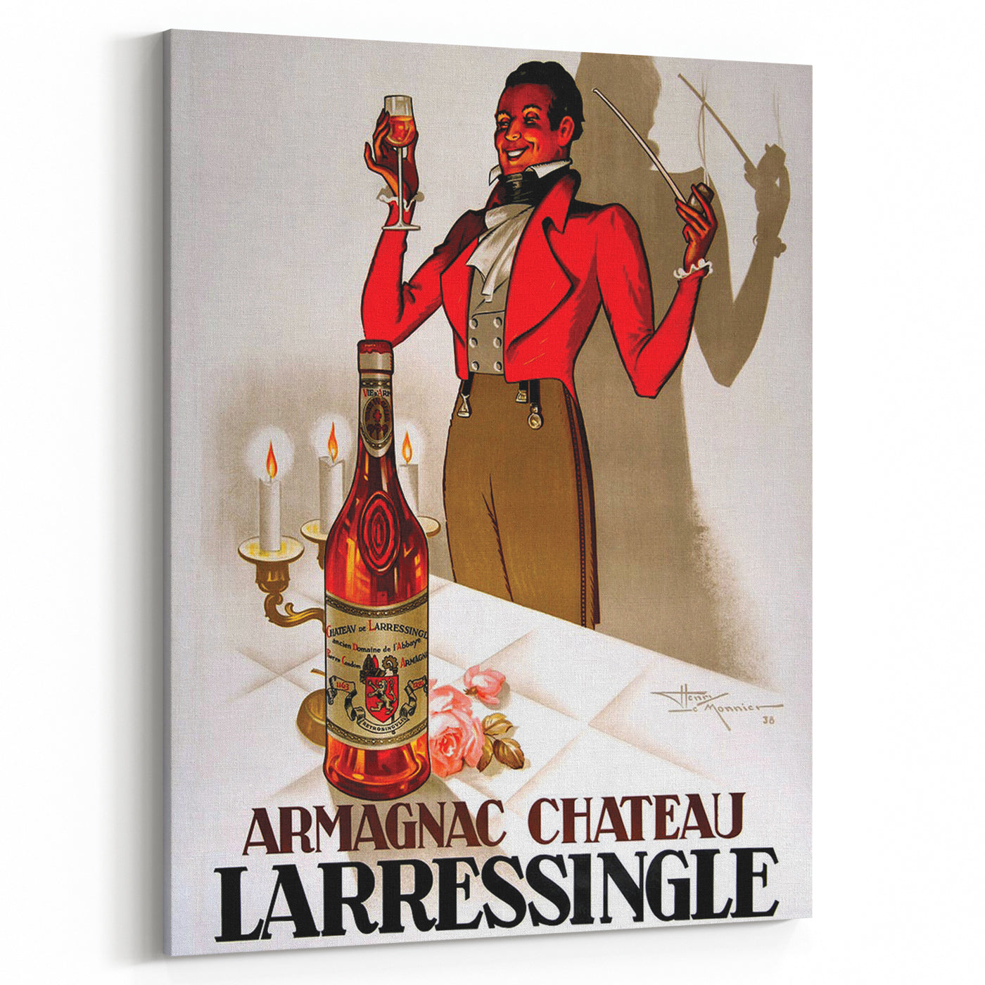 Vintage Armagnac Chateau Larressingle Advertising Poster - Retro Art