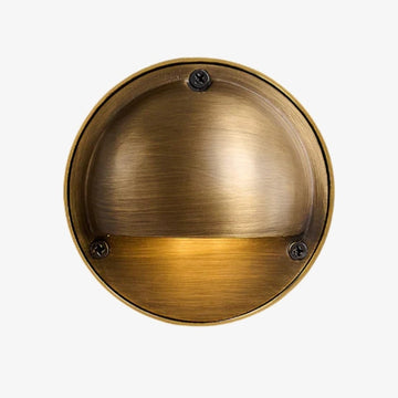 Ardelume Industrial Brass Wall Lamp - Weathered Metal Minimalist Indoor Sconce for Bedroom or Entryway