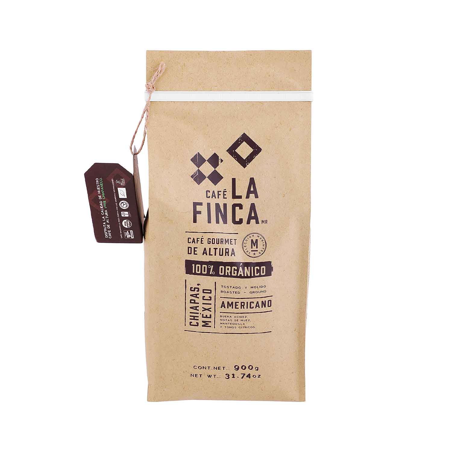 Café - La Finca Americano Orgánico Tostado Molido - 900 g