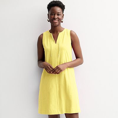 Women's Sonoma Goods For Life Easy Knit Tank Dress, Size: Medium, Starlight Yellow