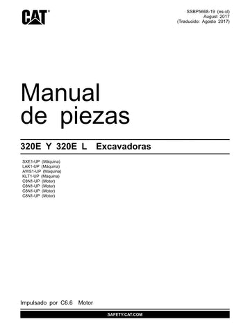 Caterpillar 320E 320E L Excavadora Manual de piezas Español