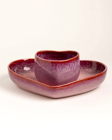 Amora Set Becher und Teller Rosa 2-teilig