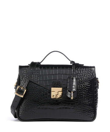 Maison Mollerus Croco Marly Crossbody bag classic schwarz
