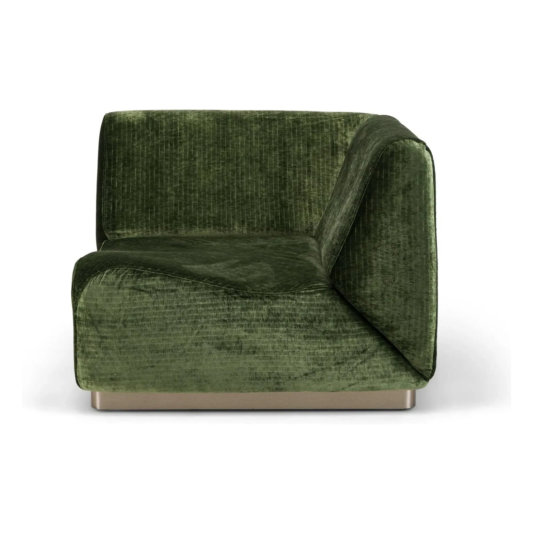 The Socialite Family - Rotondo High Gloss Velvet Corner Module | Olive Green