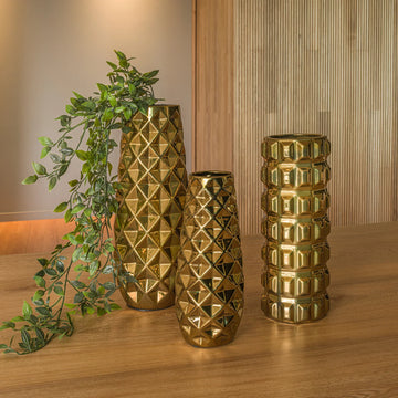 Florero Decorativo Oro Origami