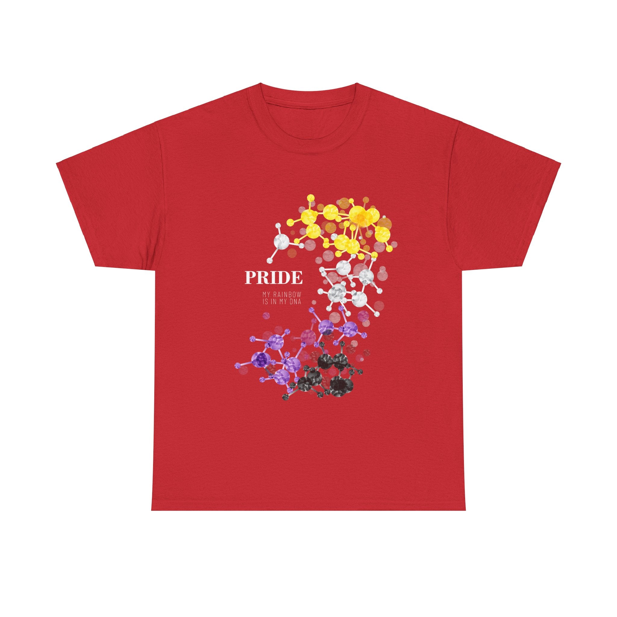 SHAVA CO Non Binary Pride Flag , Unisex Heavy Cotton Tee - My Rainbow Is In My DNA