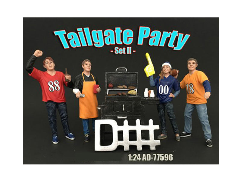 "Tailgate Party" Set II 4 piece Figurine Set for 1/24 Scale Models by American Diorama-DiecastModeler.com