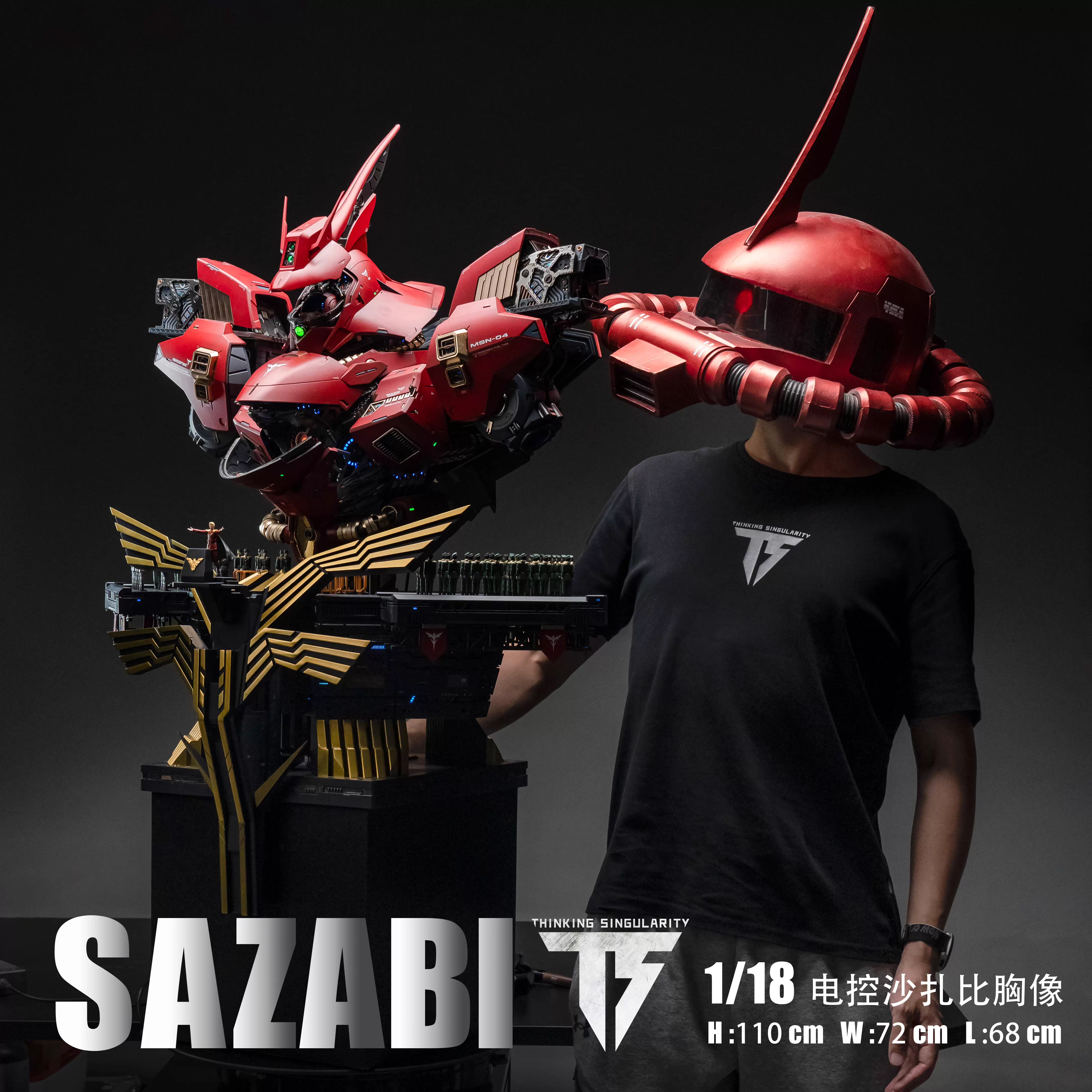 [Pre-Order] 1/18 Scale Electrically Controlled Sazabi Bust