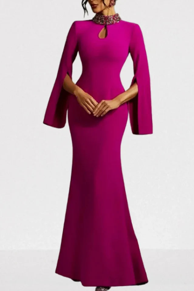Laksha Cape Sleeve Cutout Maxi Dress