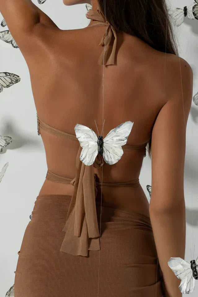 Cutout Cropped Halter Top