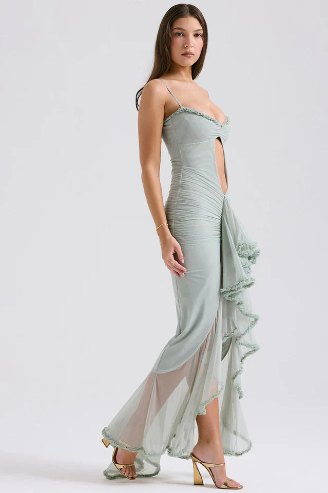 Gabriella Light Peach Ruffle Dress