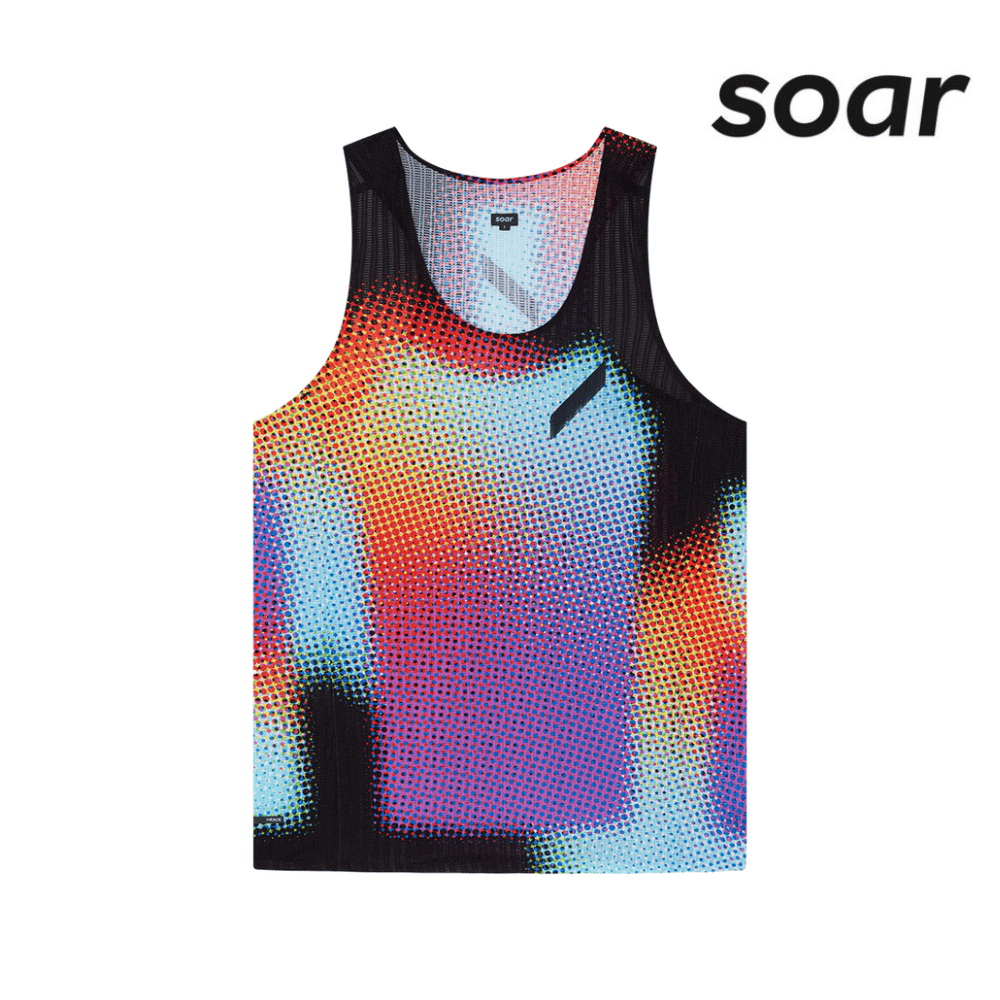 Buy SOAR Running Men Race Vest - Black / Rainbow Dot for running in Singapore - Running Lab SG