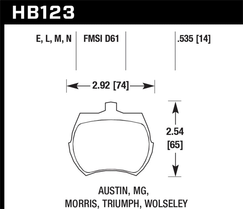 Hawk 66-79 MG Midget / 75-80 Triumph TR7 Blue 9012 Front Race Brake Pads Brake Pads - Racing Hawk Performance
