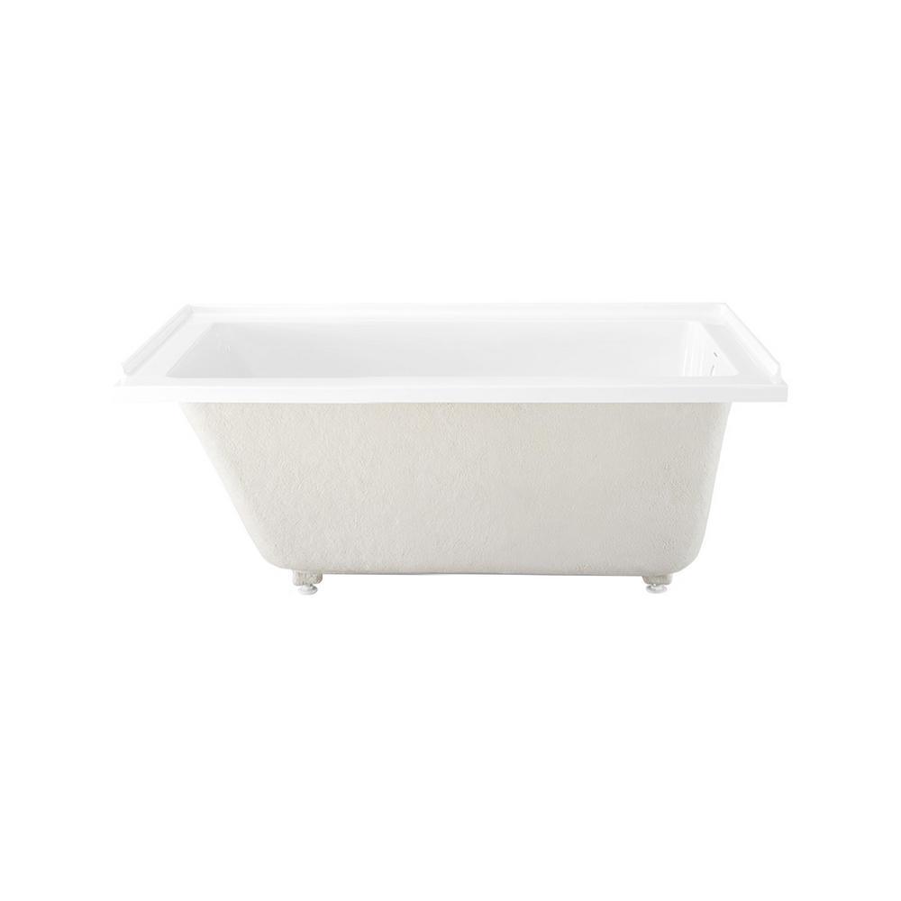 Voltaire 60 x 32 in. Acrylic Right-Hand Drain with Integral Tile Flange Rectangular Drop-in Bathtub in white - Super Arbor