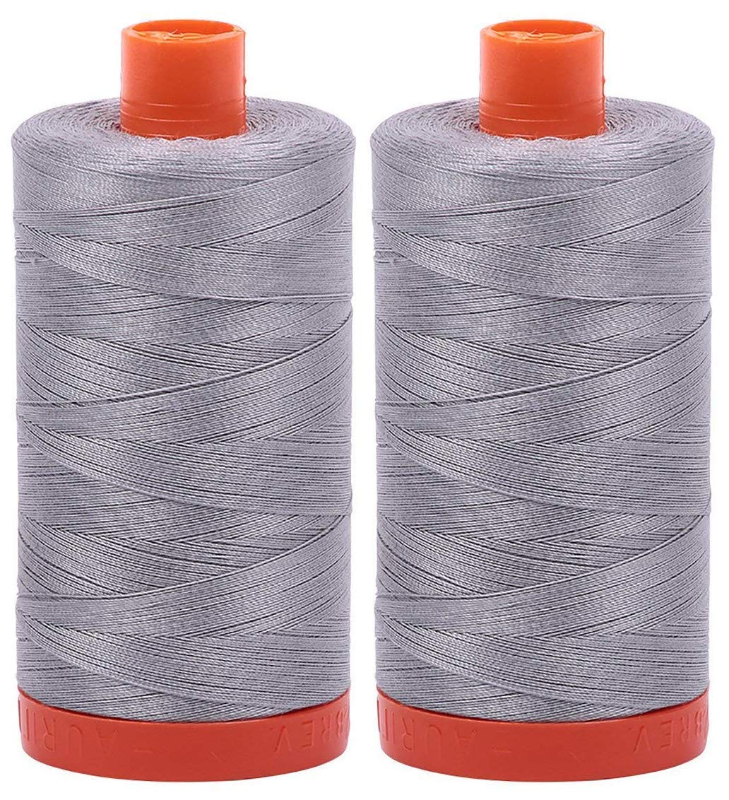 2-Pack - Aurifil 50Wt - Mist (2606) Solid - Mako Cotton Thread - 1422 Yards Each A