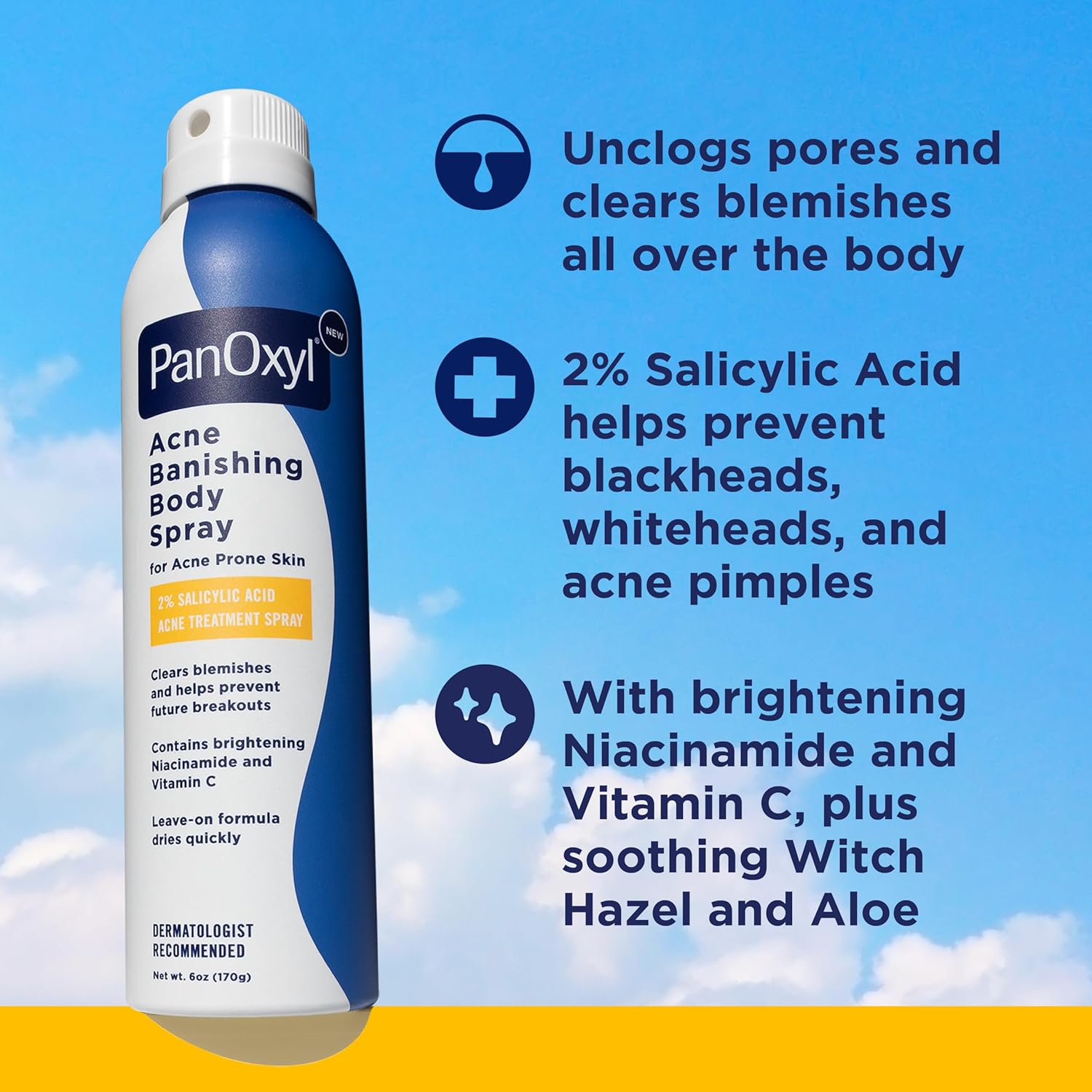 PanOxyl Acne Banishing Body Spray -  2% Salicylic Acid - Puistjesbehandelingsspray - Tegen Acne 
