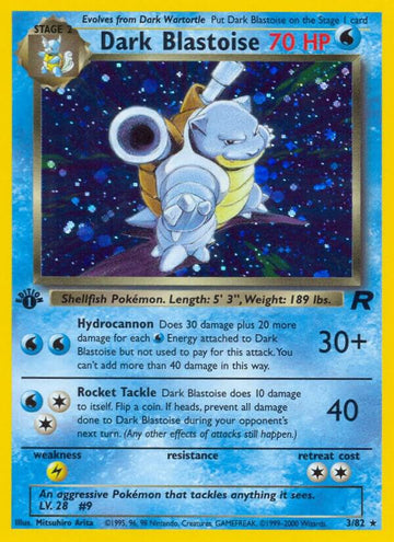 2000 Pokemon Team Rocket First Edition #3/82 Dark Blastoise Holo